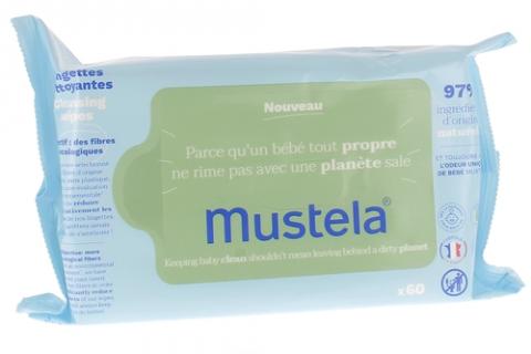 Mustela Lingettes nettoyantes à l'eau Bébé - Compostables à la maison