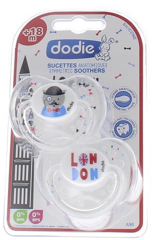DODIE SUCETTES ANATOMIQUES SYMETRIC SOOTHERS +18MOIS LONDON A90 B2