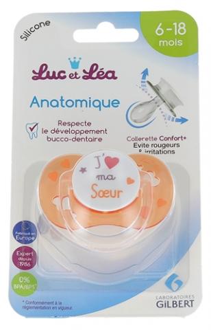 Luc et Léa Sucette silicone anatomique P'tits mots de bébé +18 mois