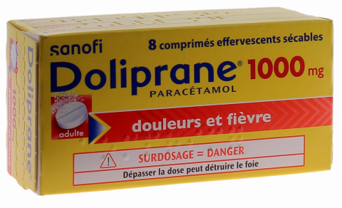 Sanofi Aventis - DOLIPRANE 1000 mg, Poudre pour Solution Buvable - 8 Sachet  - 3400936246980