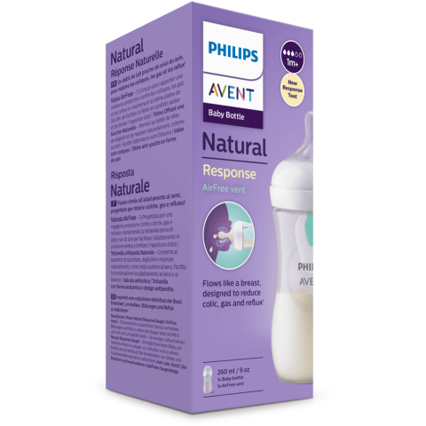 Biberon Philips Avent Natural avec tétine Natural Response, bleu