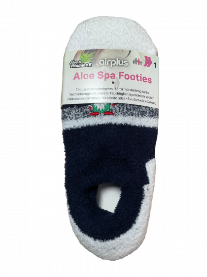 Aloe Spa Footies chaussettes courtes hydratantes 36-41 Noël Airplus - une paire de chaussettes
