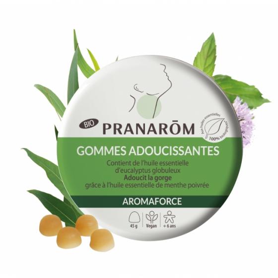 Aromaforce gommes adoucissantes menthe/eucalyptus Bio Pranarôm - boîte de 45 g