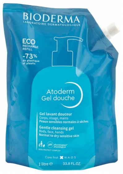 Atoderm gel douche nettoyant douceur Bioderma - éco-recharge de 1 L
