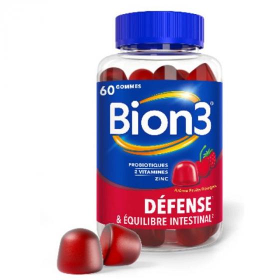 Bion 3 défense & équilibre intestinale arôme fruits rouges - pot de 60 gummies
