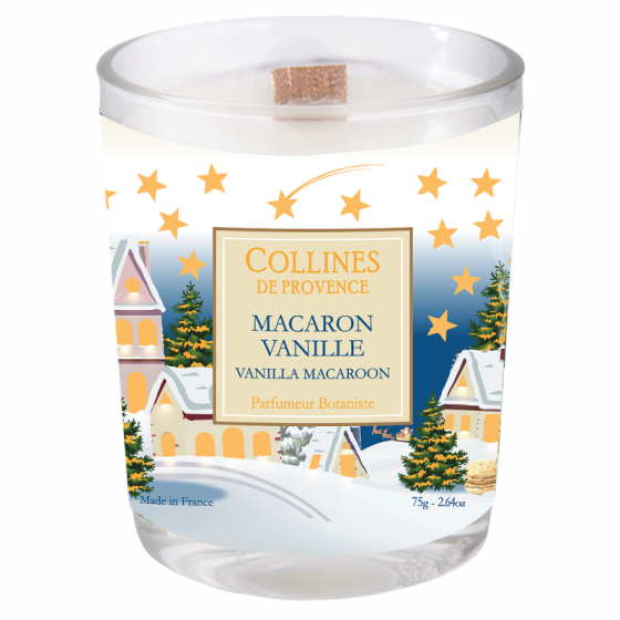 Bougie parfumée Macaron vanille Collines de Provence - bougie de 75g