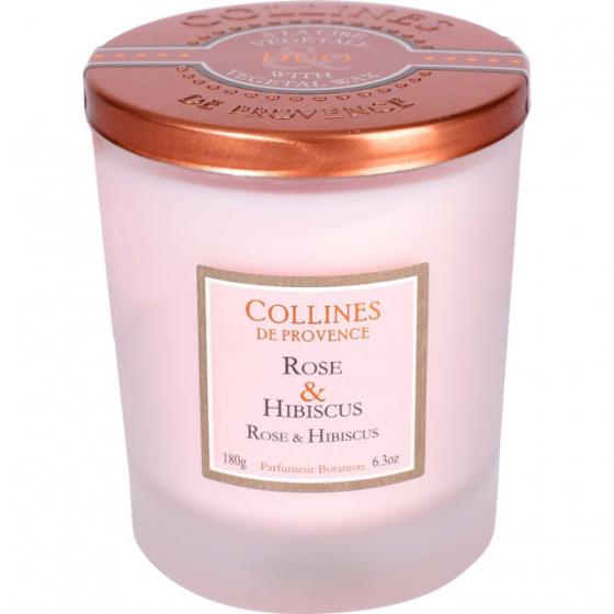 Bougie parfumée Rose & Hibiscus Collines de Provence - bougie de 180g