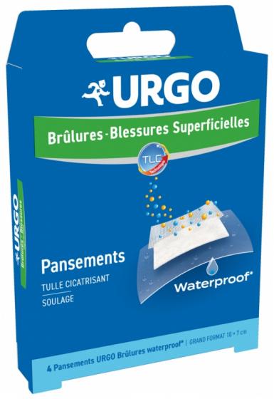 Brûlures et blessures superficielles Urgo - boîte de 4 pansements waterproof