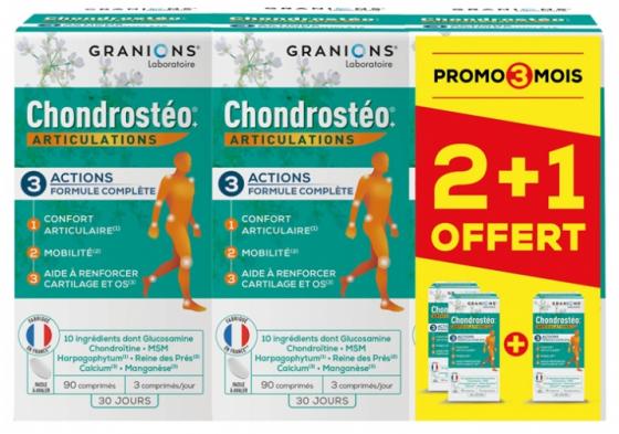 Chrondrosteo Programme de 3 mois Granions - boite de 270 comprimés