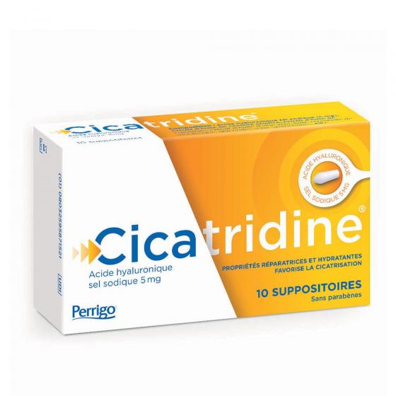 Cicatridine acide hyaluronique Perrigo - boite de 10 suppositoires