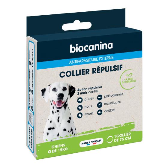 Collier répulsif chiens de plus de 15kg Biocanina - boîte de 1 collier de 75cm