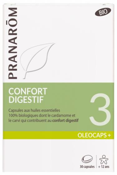 Oléocaps+ 3 Confort digestif bio Pranarom - boite de 30 capsules