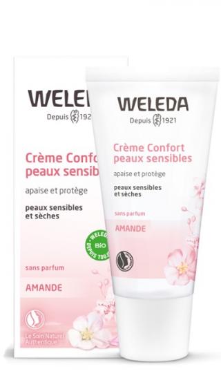 Crème confort peau sensible à l'amande Weleda Bio - tube de 30 ml