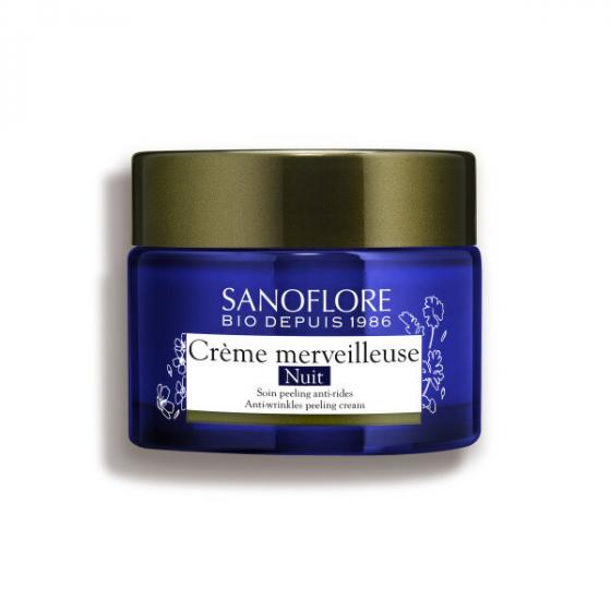 Crème merveilleuse nuit soin peeling anti-rides Sanoflore - pot de 50 ml