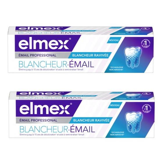 Dentifrice blancheur-émail Elmex - lot de 2 tubes de 75ml