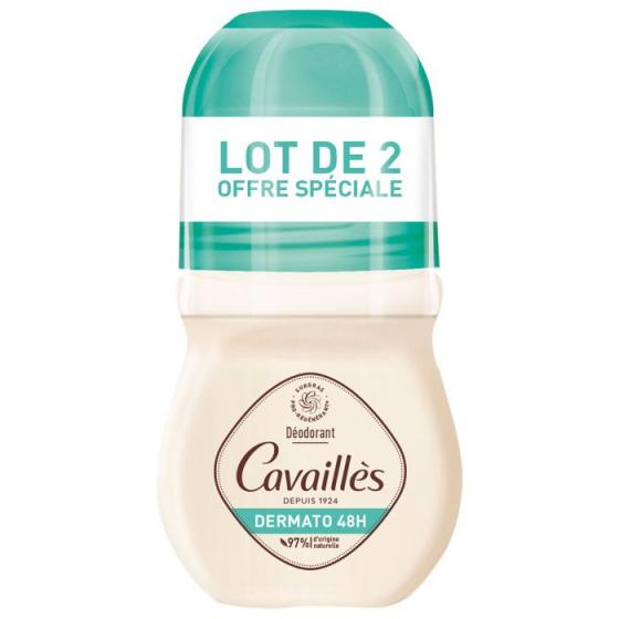 Déodorant Dermato anti-odeurs Rogé Cavaillès - lot de 2 roll-on 50 ml