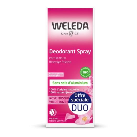 Déodorant à la Rose Musquée Weleda - lot de 2 sprays de 100 ml