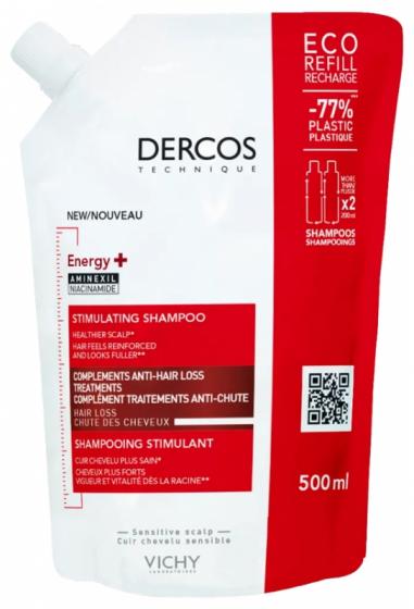 Dercos énergisant shampooing complément anti-chute Vichy - éco-recharge de 500ml