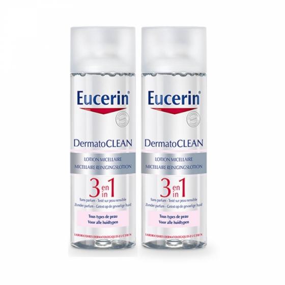 Dermatoclean lotion micellaire 3 en 1 Eucerin - lot de 2 flacons de 400 ml