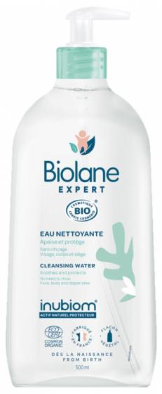 Eau nettoyante sans rinçage bio Biolane Expert - flacon-pompe de 500 ml