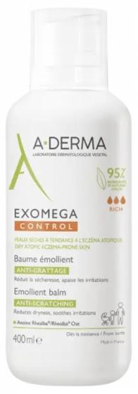 Exomega Control Baume émollient A-Derma - flacon de 400 ml