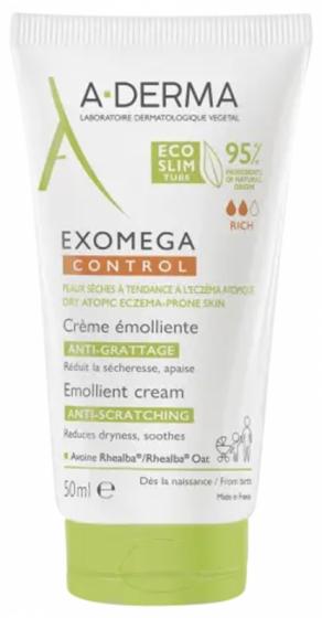 Exomega Control Crème émolliente A-Derma - tube de 50 ml