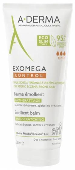 Exomega control baume émollient A-Derma - tube de 200 ml