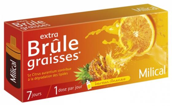 Extra brûle-graisses saveur ananas Milical - boîte de 7 doses