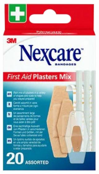 First Aid Plasters Mix Nexcare - boîte de 20 pansements