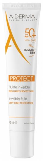 Fluide Invisible Protect SPF50+ A-Derma - tube de 40 ml