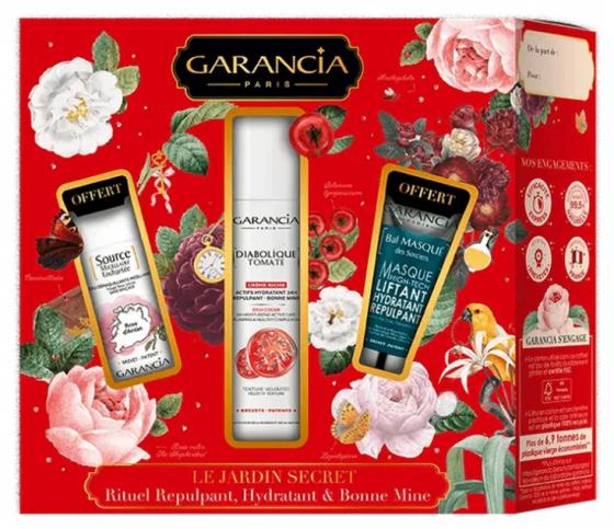Coffret Le Jardin Secret rituel repulpant, hydratant & bonne mine Garancia - coffret de 3 produits dont 2 offerts