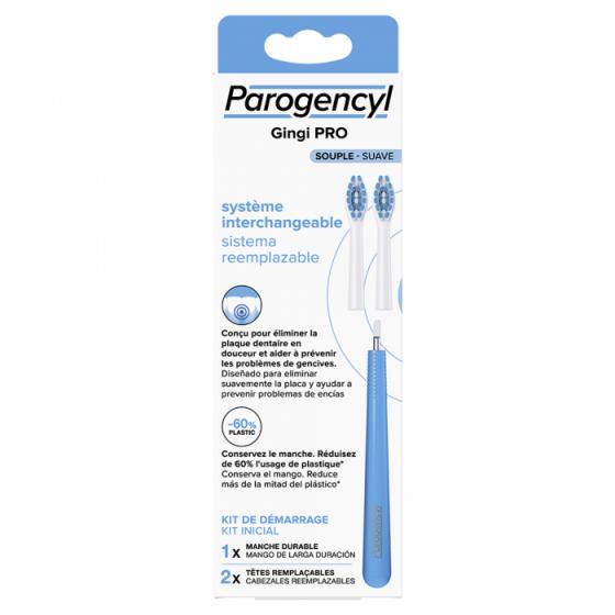 Gingi pro Brosse à dents à tête souple remplaçable Parogencyl - kit de démarrage