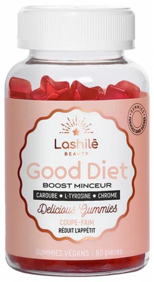 Good Diet boost minceur coupe-faim Lashilé Beauty - boîte de 60 gummies végan