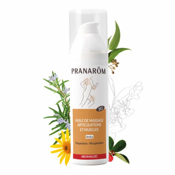 Aromalgic Huile de massage bio préparation et récuparation Pranarôm - flacon-pompe de 100 ml