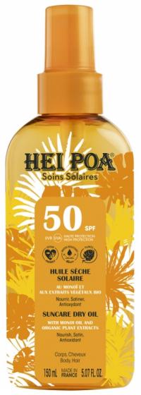 Huile sèche solaire SPF50 Hei Poa - spray de 150 ml