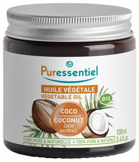 Huile végétale de coco bio Puressentiel - pot de 100 ml