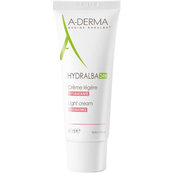 Hydralba 24h crème hydratante légère A-Derma - tube de 40 ml