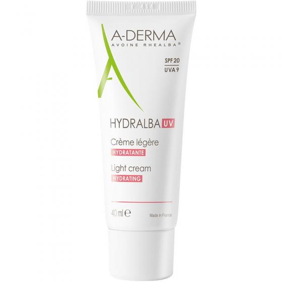 Hydralba UV SPF 20 crème hydratante légère A-Derma - tube de 40 ml