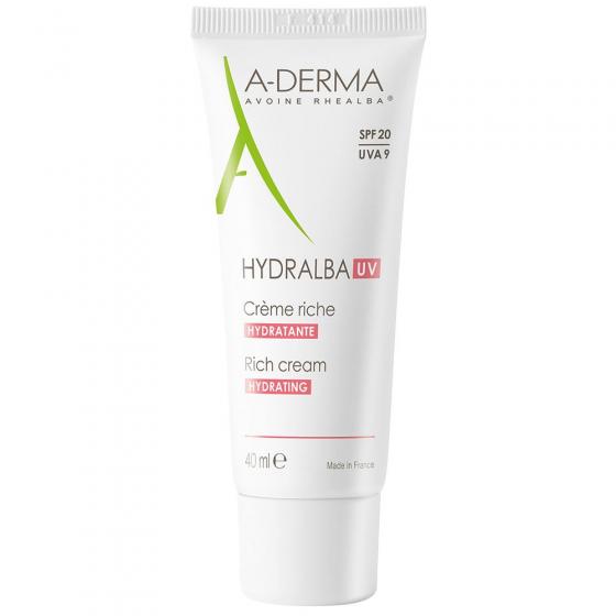 Hydralba UV crème hydratante riche A-Derma - tube de 40 ml