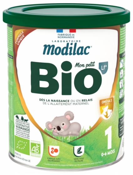 Lait en poudre bio 1er âge 0 à 6 mois Modilac - pot de 800 g