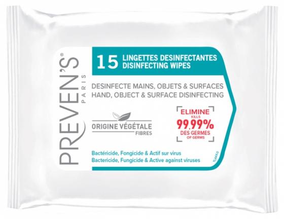 Lingettes antiseptiques Preven's - 15 lingettes