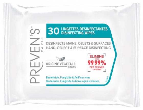 Lingettes antiseptiques Preven's - 30 lingettes