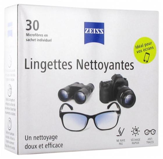 Lingettes nettoyantes pour lunettes Zeiss - boite de 30 lingettes