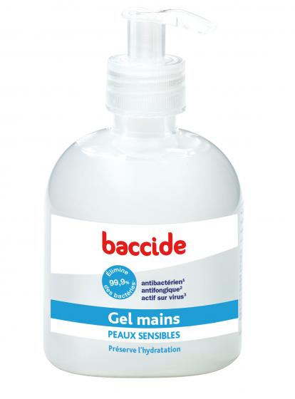 Gel mains peau sensible Baccide - flacon-pompe de 300ml