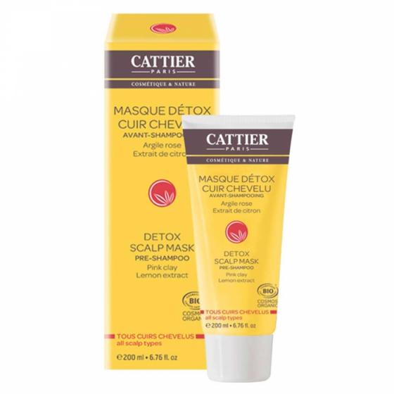 Masque capillaire détox avant-shampoing bio Cattier - tube 200 ml