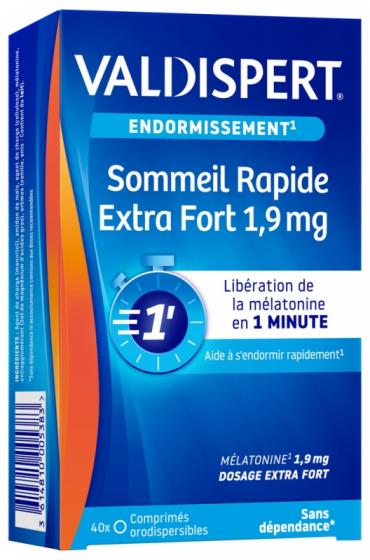 Sommeil rapide extra fort 1,9 mg Valdispert - boîte de 40 comprimés orodispersibles