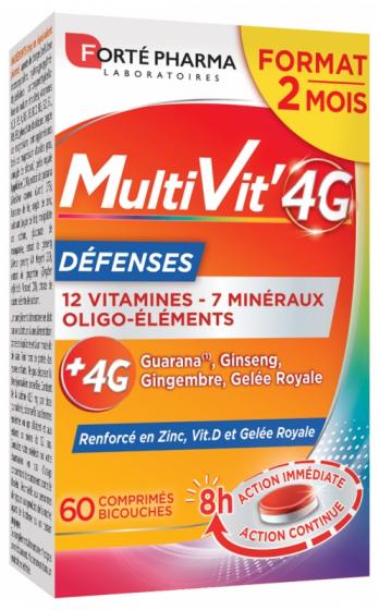 MultiVit' 4G Défenses Forté Pharma - boîte de 60 comprimés bicouches