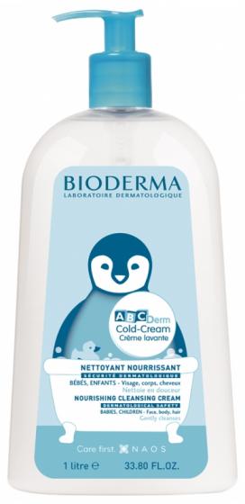 Nettoyant nourrissant bébés et enfants cold cream lavante Bioderma - flacon de 1 litre