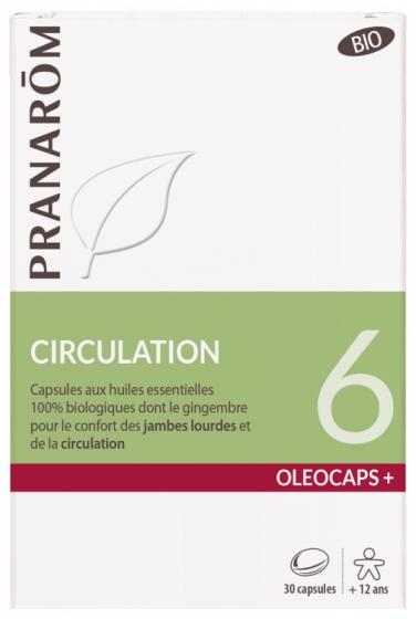 Oléocaps+ 6 Circulation bio Pranarôm - boîte de 30 capsules