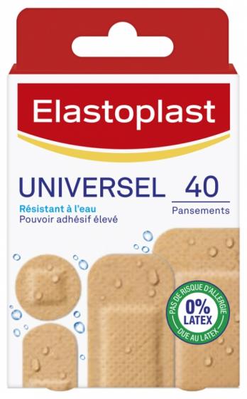 Pansements Universel résistant à l'eau Elastoplast - boîte de 40 pansements
